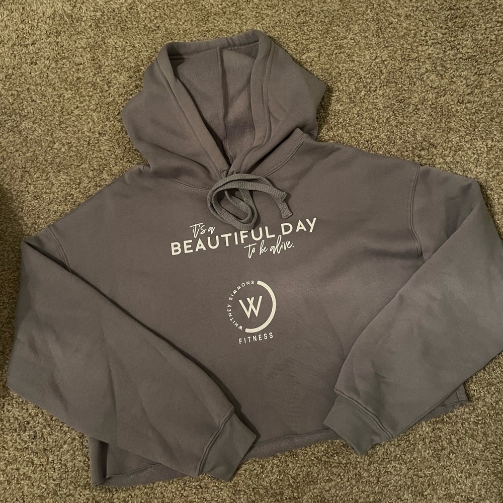 Whitney Simmons Cropped “it’s a beautiful day to be alive” hoodie.
